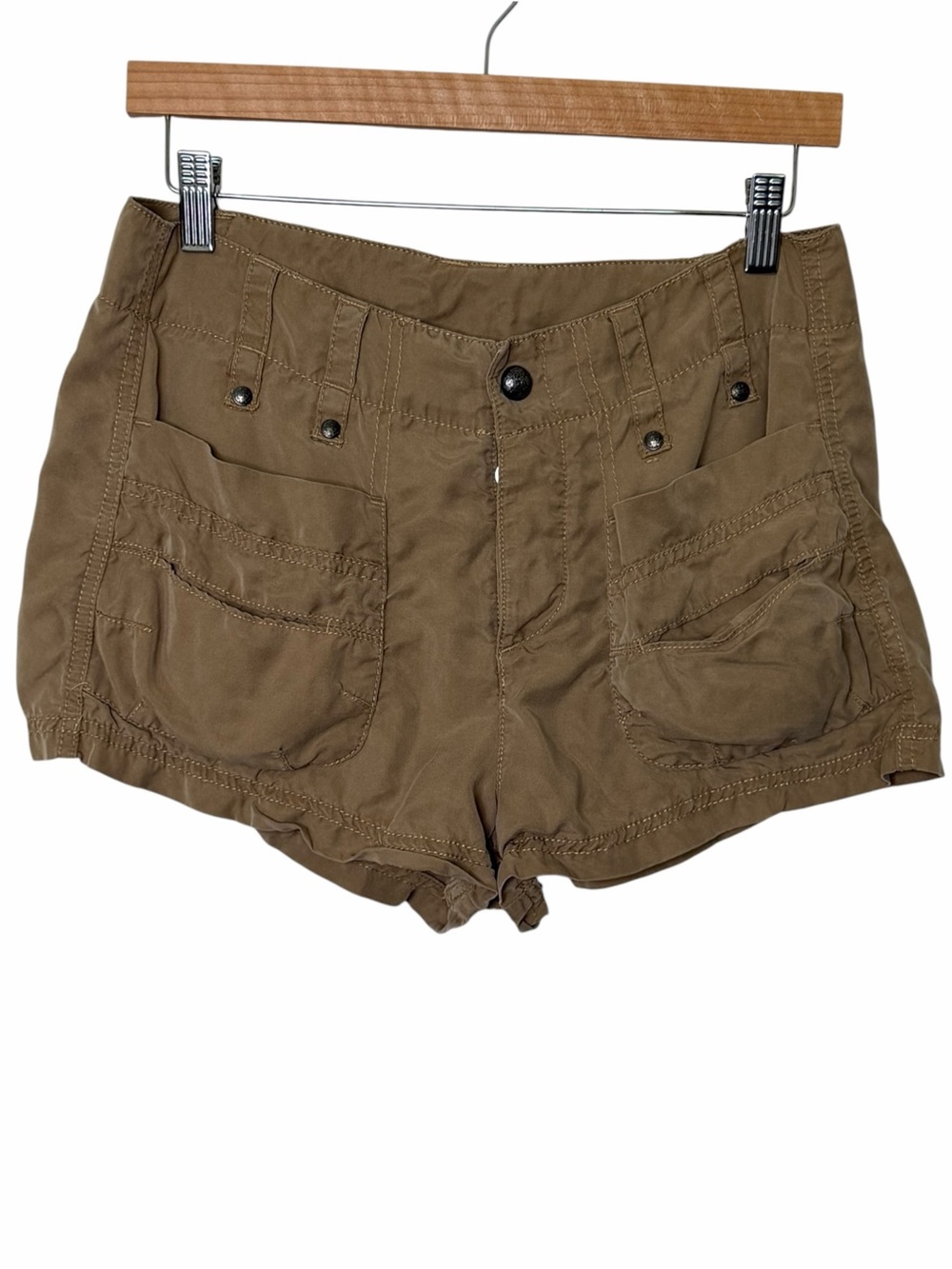 Free People Women's Olive Khaki Utility Pocket Shorts size 6